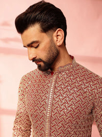 Anouk Men Embroidered Regular Thread Work Pure Cotton Kurta with Pyjamas