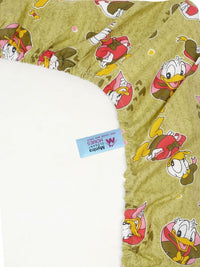 Myntra Elegant Homes Watak Kartun Hijau Kapas Tulen 400 TC Dilengkapi Cadar King Halus dengan 2 Sarung Bantal-98 x 89 inci