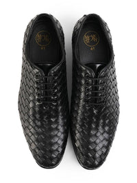 MONKSTORY Tenunan Tangan Lace-Up Derbies - Hitam