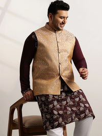 SOJANYA PLUS Woven Design Brocade Nehru Jackets