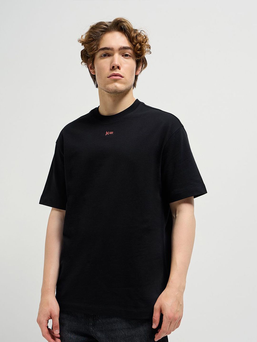 THE BEAR HOUSE Graphic Printed Drop Shoulder Sleeves Cotton Oversized T-shirt