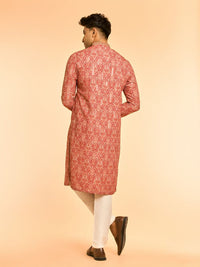 Diwas oleh Manyavar Ethnic Motifs Dicetak Mandarin Collar Mandarin Straight Kurta