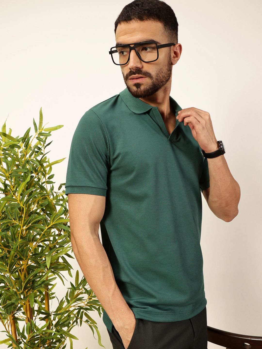Thomas Scott Men Anti Odour Solid Polo Collar T-shirt