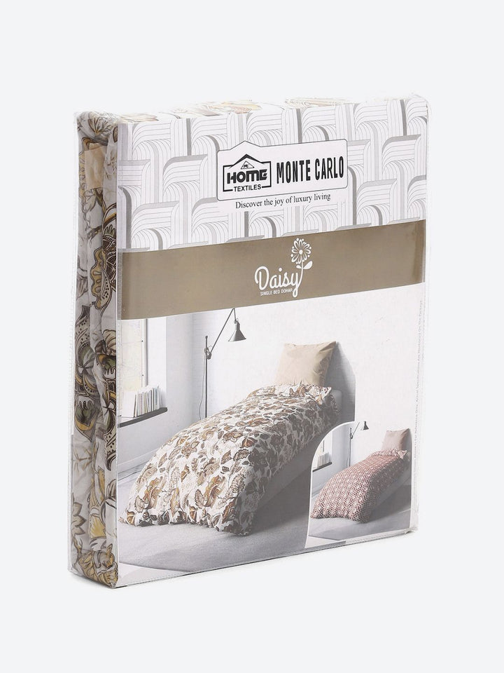 Monte Carlo Brown & White Printed Mild Winter 150 GSM Single Bed Dohar