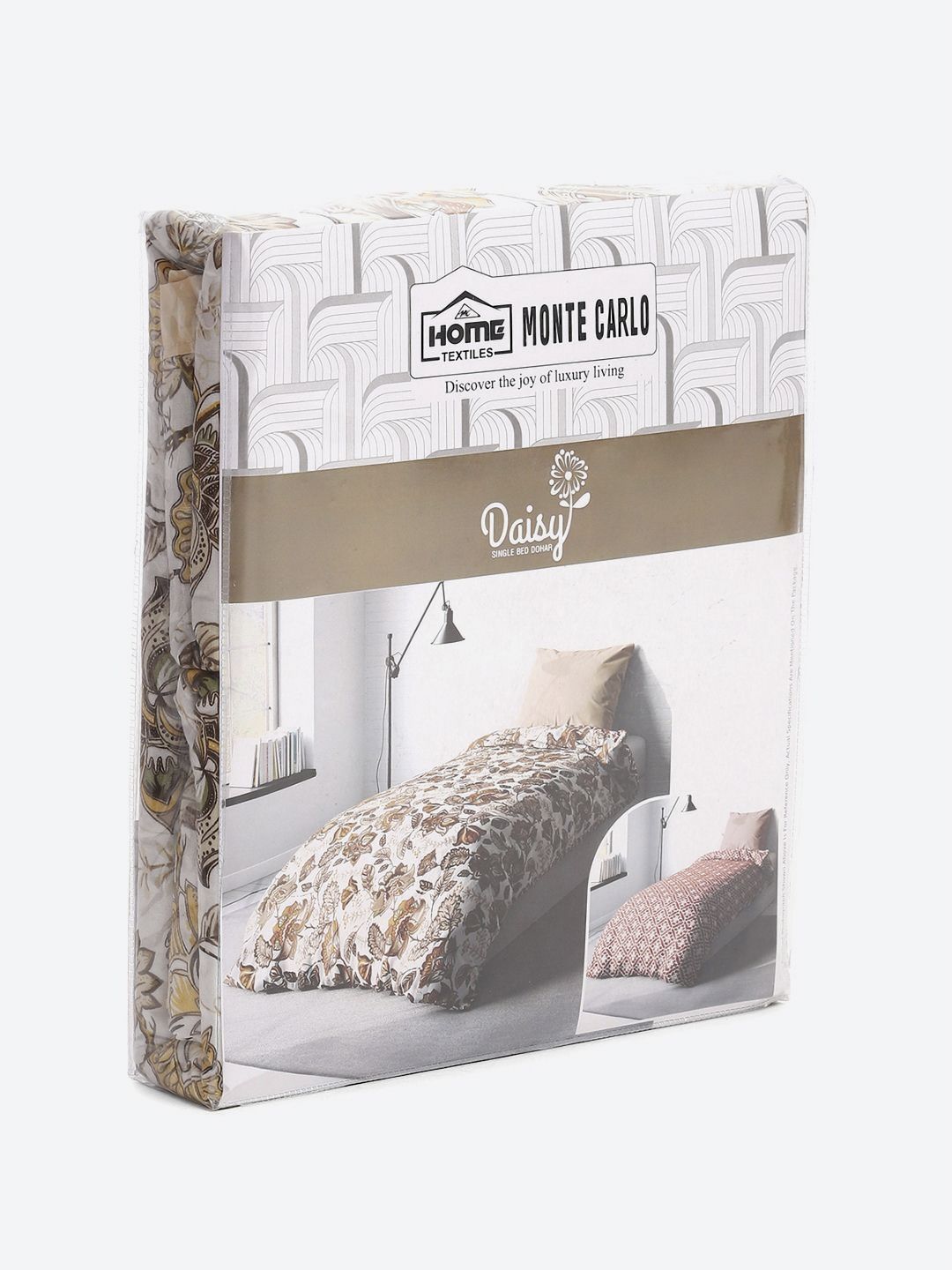 Monte Carlo Brown & White Printed Mild Winter 150 GSM Single Bed Dohar