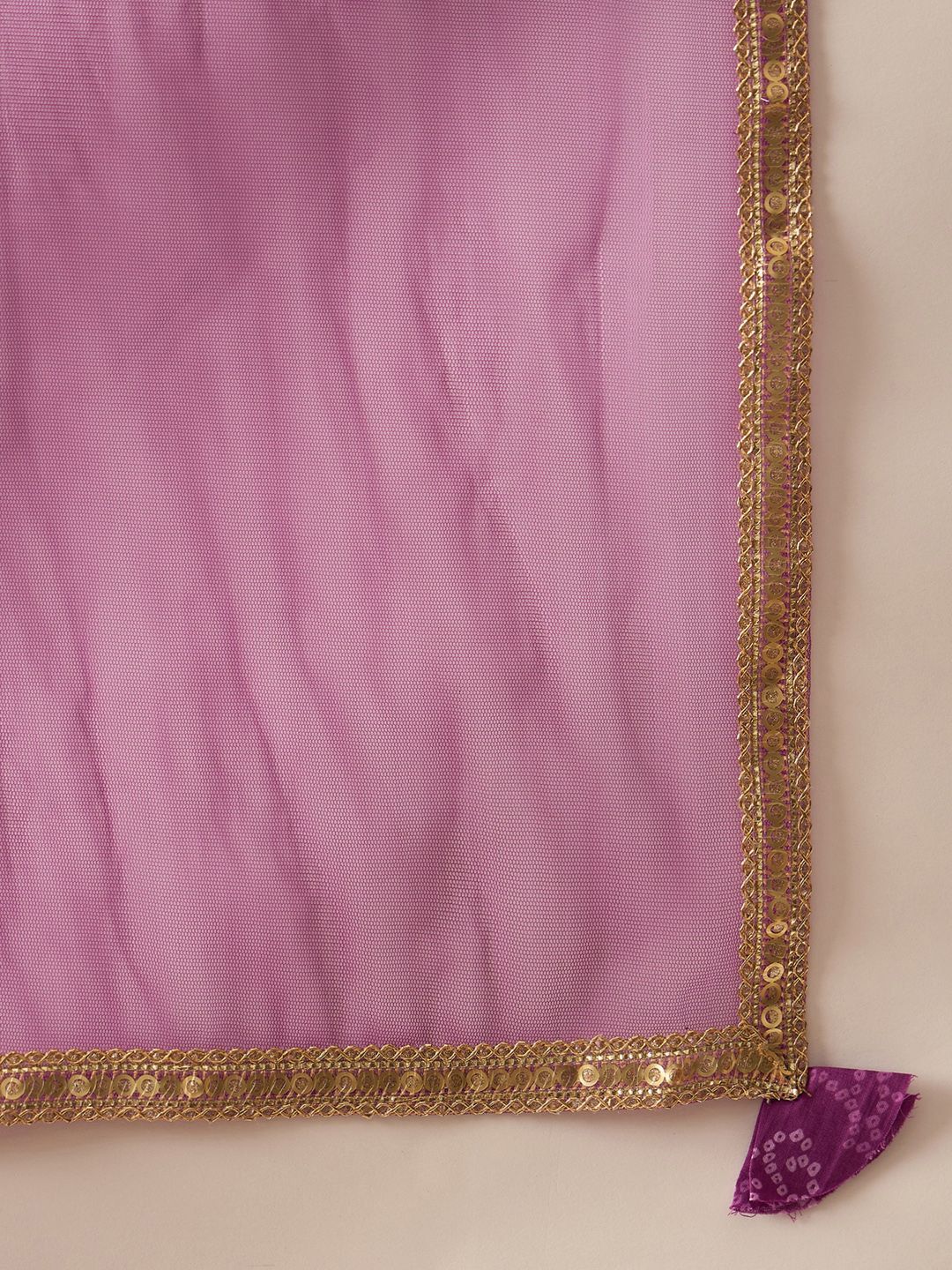 Indo Era Bandhani Embroidered Sequinned Pure Cotton Straight Kurta With Trousers & Dupatta