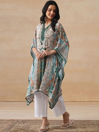 House of Chikankari Women Printed Chikankari Crepe Kurta
