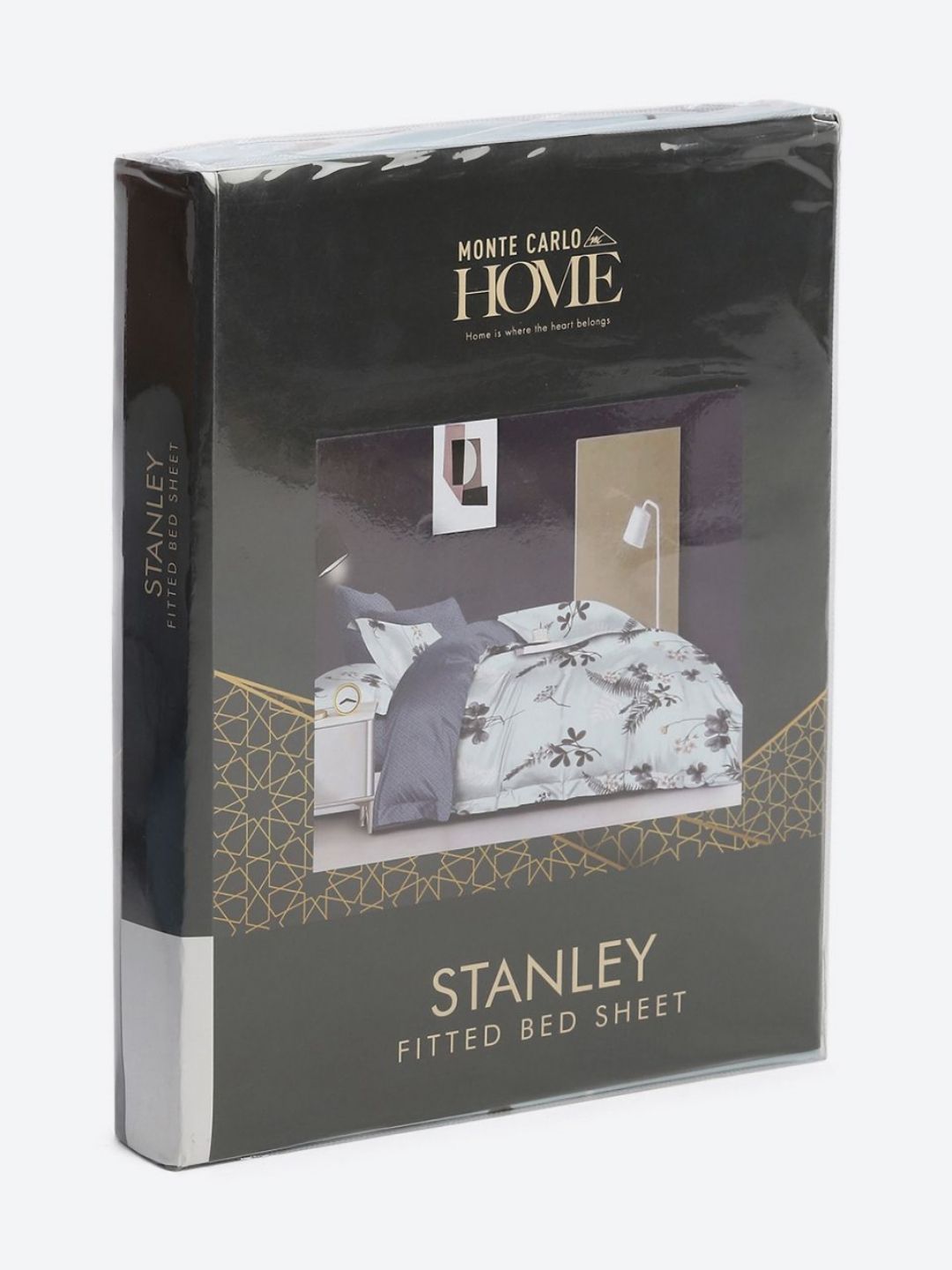 Monte Carlo Stanley Blue Floral Dicetak 144 TC King Bedsheet Set 1.85 m x 1.95 m