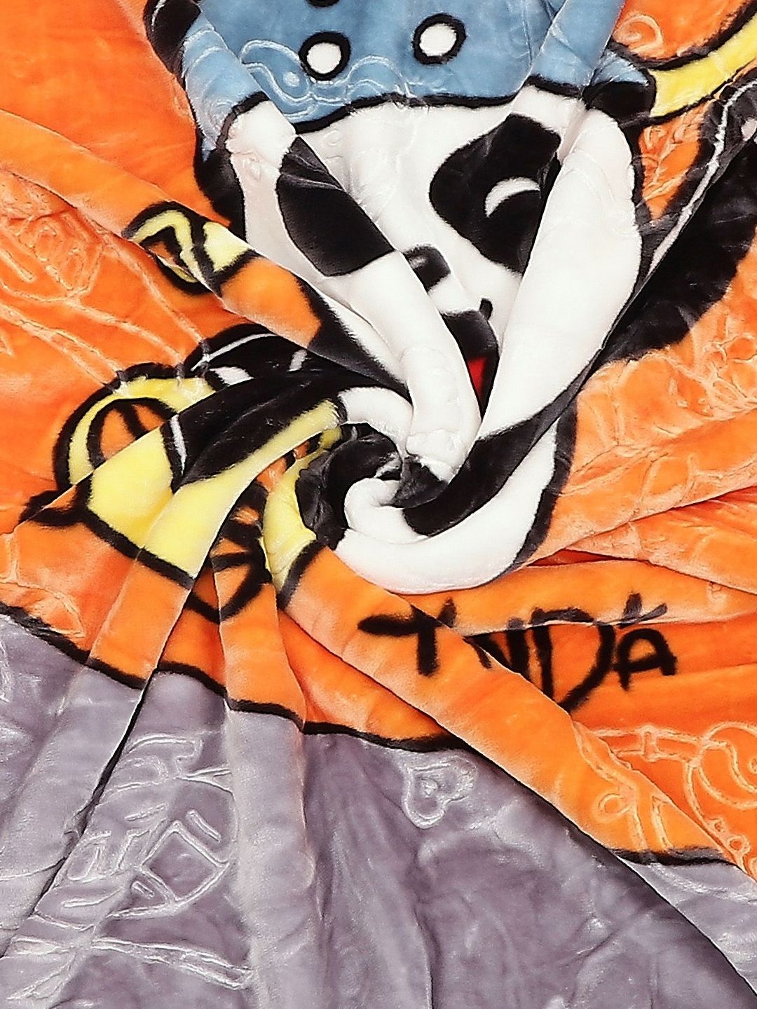 Monte Carlo Orange & Black Cartoon Characters Mild Winter 600 GSM Single Bed Blanket