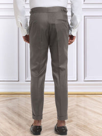 KLOTTHE Men's Brown Cotton Rich Solid Slim Fit Gurkha pants