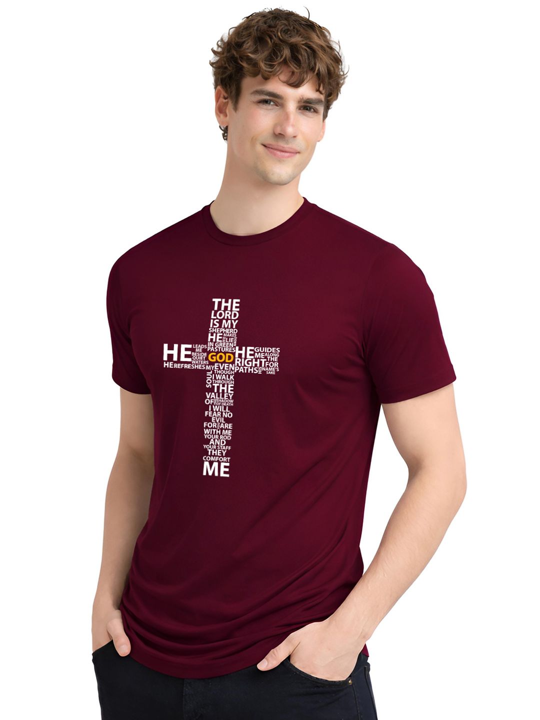 ADRO Typography Printed Round Neck Short Sleeves Regular Fit Pure Cotton T-shirt