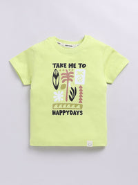 Happy Faces Kids Boys Conversational Printed Pure Cotton T-Shirt