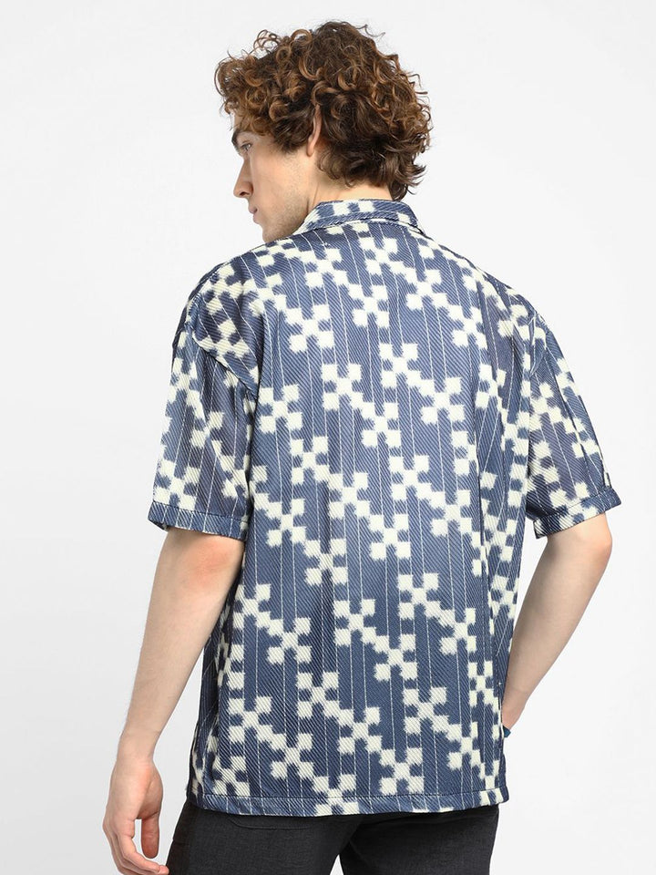 Campus Sutra Men Comfort Abstract Printed Oversized Casual Shirt