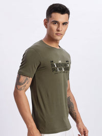 ADRO Typography Printed Round Neck Cotton T-shirt