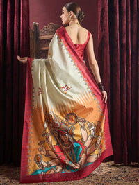 Saree mall Durga Puja Ethnic Motifs Silk Blend Garad Sarees