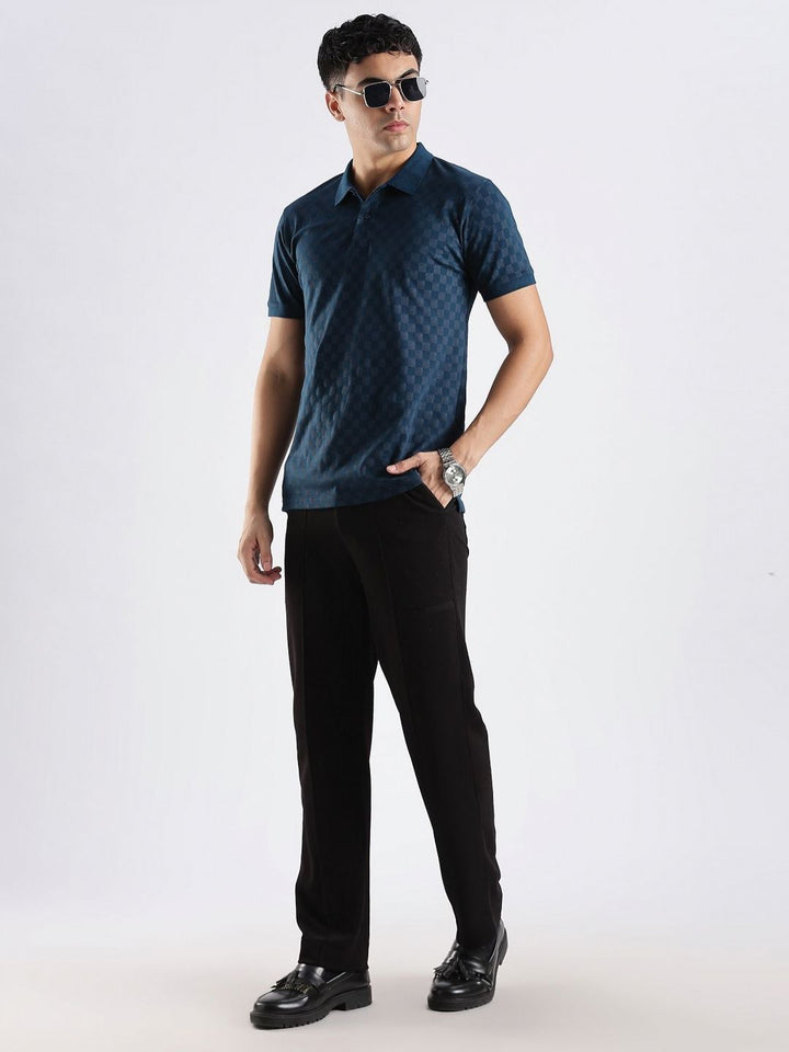 Baju-T Kapas Kolar Polo ADRO Berpetak