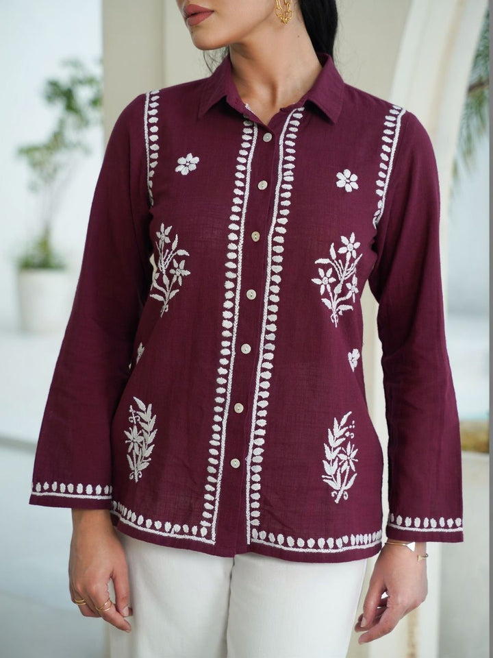 Baju Kasual Bercetak Bunga Lurus House of Chikankari Wanita