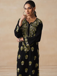 Set Seluar Kurta Motif Etnik Bersulam House of Chikankari