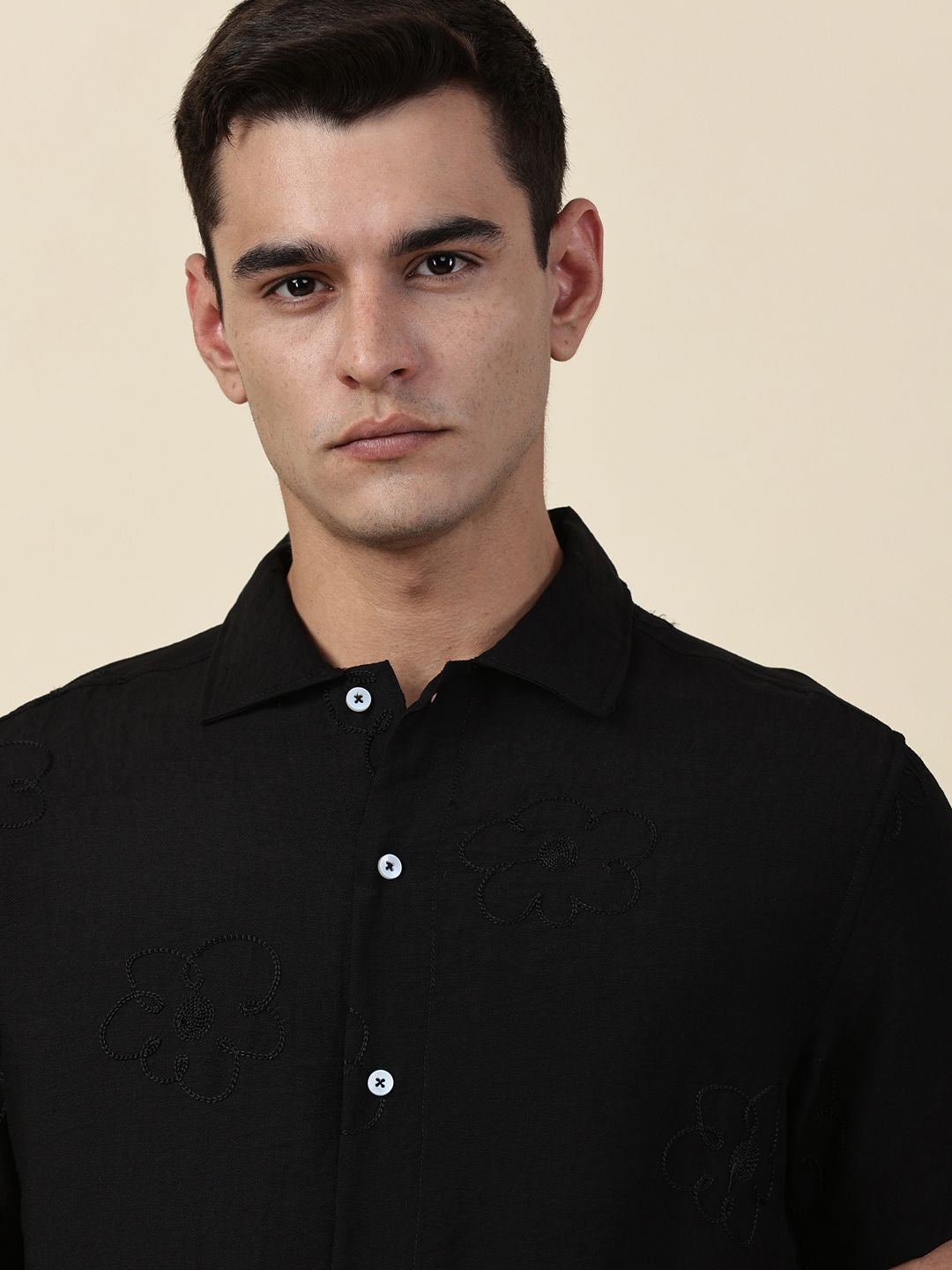 Thomas Scott Men Embroidered Regular Fit Casual Shirt