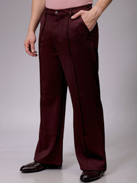 The Indian Garage Co Men Flared Mid-Rise Pleated Wide Leg Trousers
