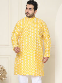 SOJANYA PLUS Floral Embroidered Band Collar Thread Work Straight Kurta