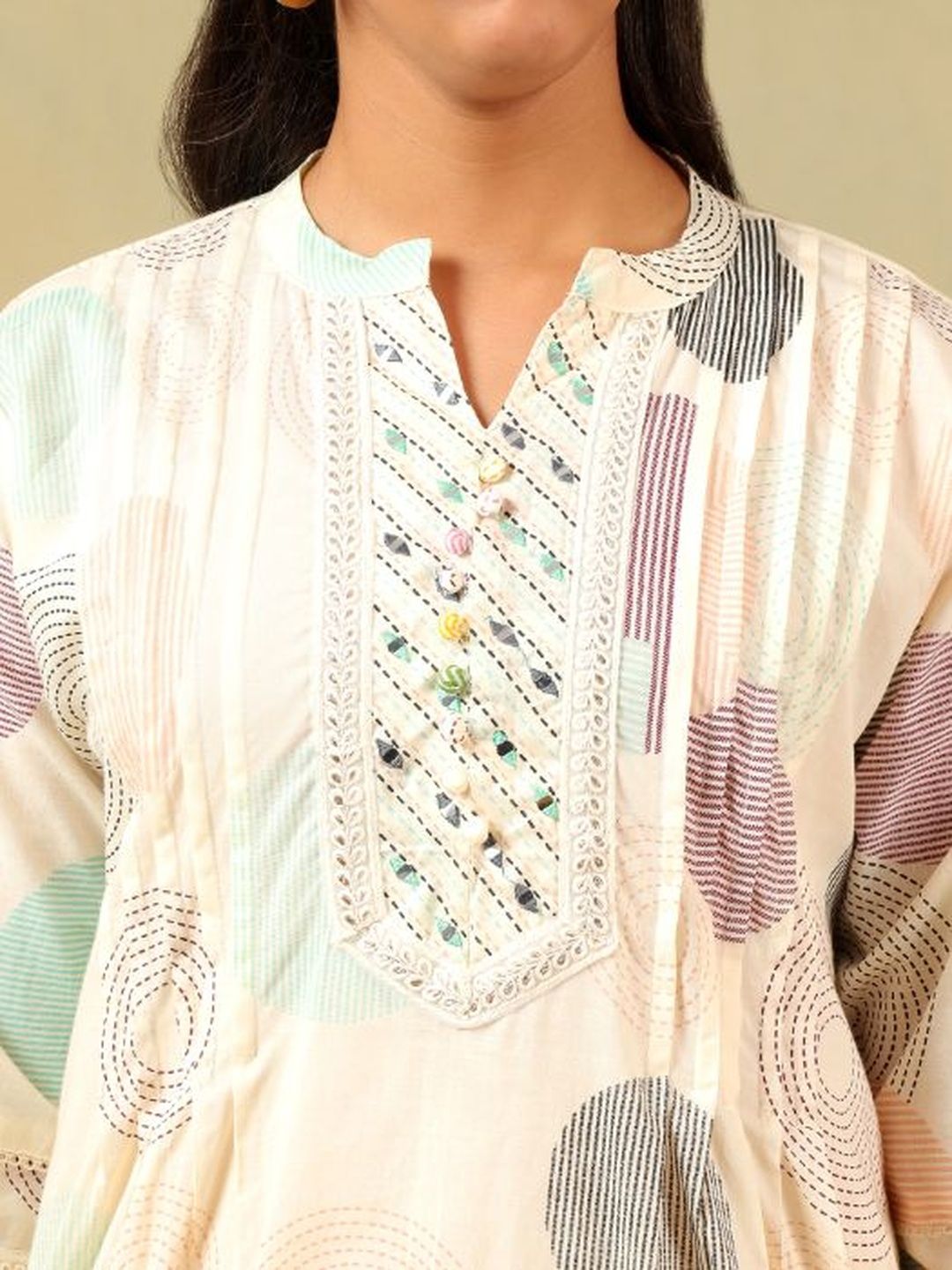 Mamicha Women Printed Pure Cotton Kurta with Trousers & With Dupatta