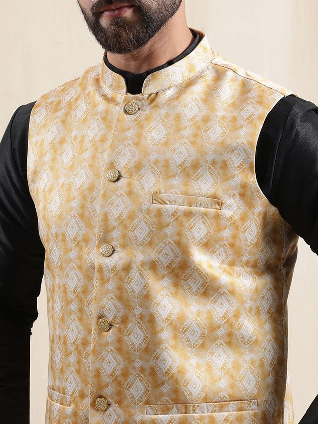 Jaket Nehru Bercetak Geometrik Anouk
