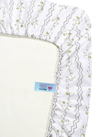 Myntra Elegant Homes White Floral 400 TC Cadar dengan 2 Sarung Bantal