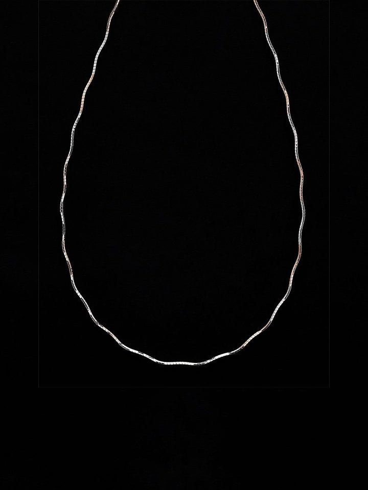 PANASH 925 Sterling Silver Rose Gold & Rhodium-Plated Chain Necklace