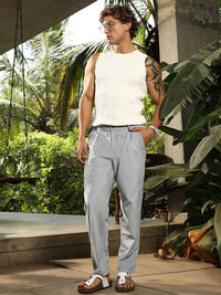 Campus Sutra Men Solid Mid-Rise Comfort Trousers