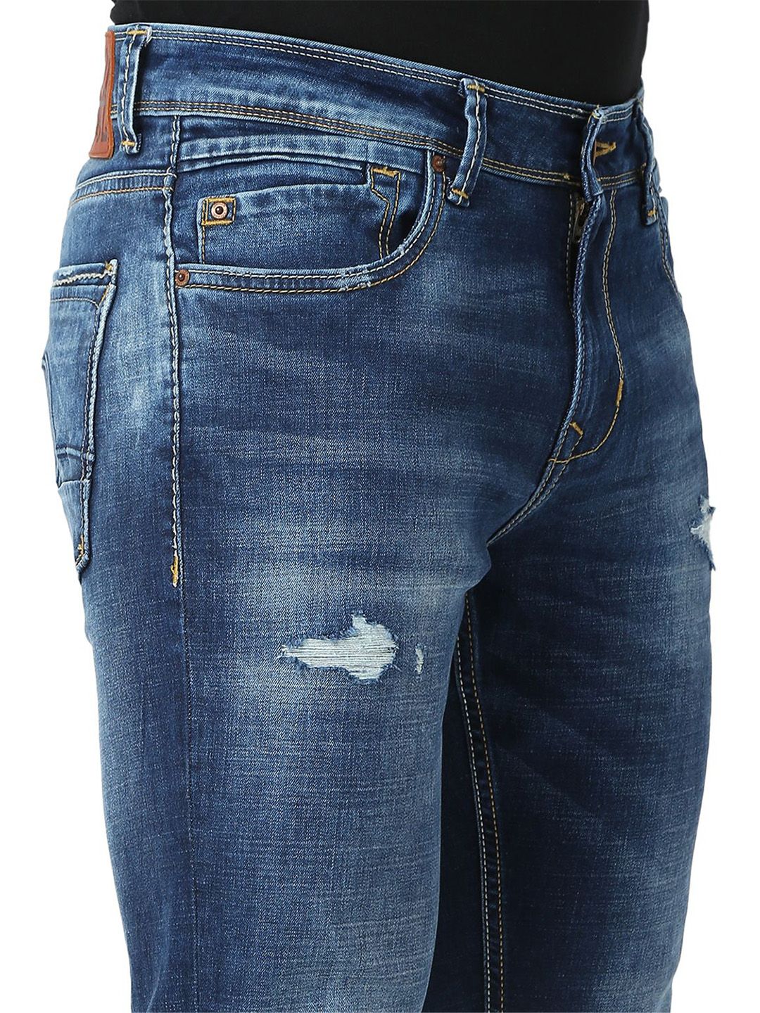 SPYKAR Men Slim Fit Mildly Distressed Heavy Fade Jeans