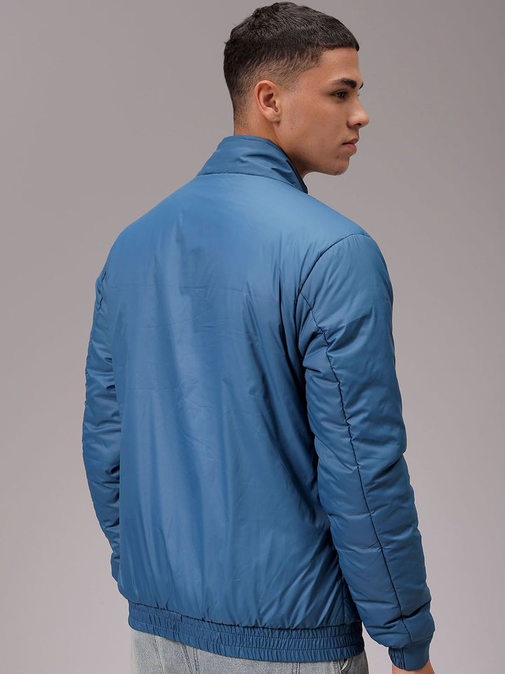 The Indian Garage Co Men High Neck Solid Revesible Bomber Jacket