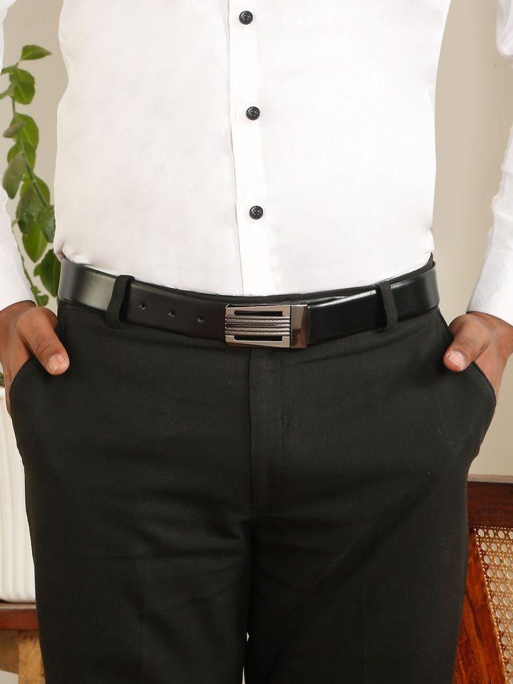 Teakwood Leathers Men Leather Reversible Formal Belt