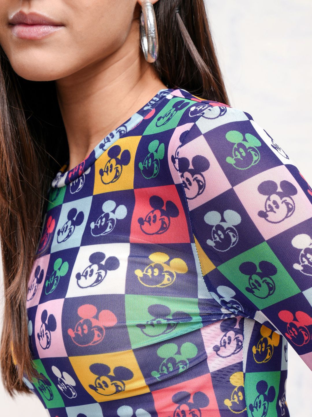 Tokyo Talkies Women Mickey Mouse Printed Fitted Top