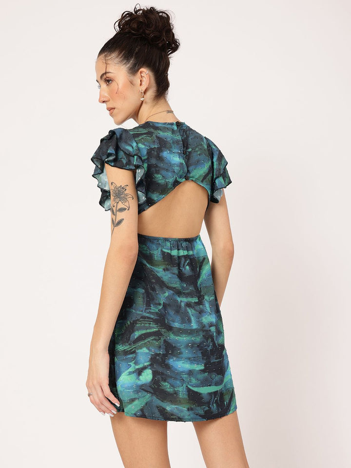 DressBerry Cyber Chic Dobby Weave Styled Back Sheath Mini Dress