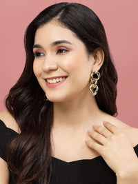 DressBerry Gold-Plated Contemporary Drop Earrings
