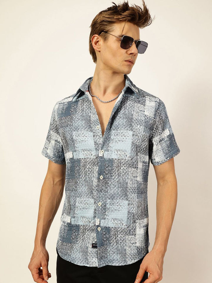 Thomas Scott Men Premium Slim Fit Opaque Printed Casual Shirt
