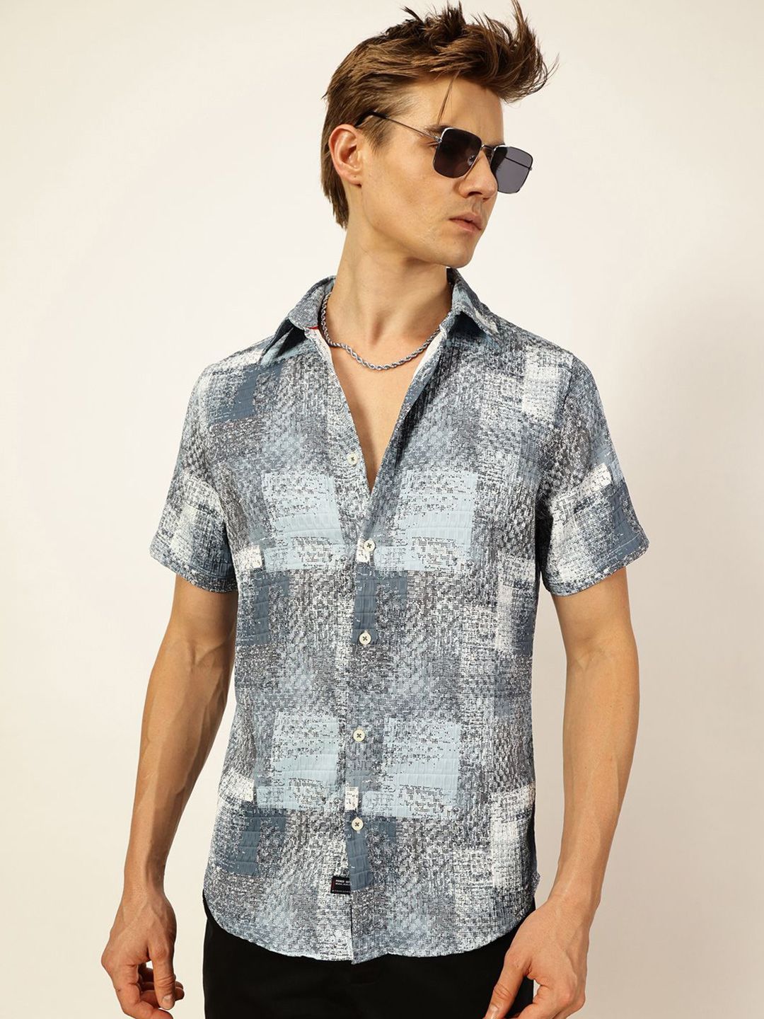 Thomas Scott Men Premium Slim Fit Opaque Printed Casual Shirt