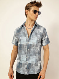 Thomas Scott Men Premium Slim Fit Opaque Printed Casual Shirt
