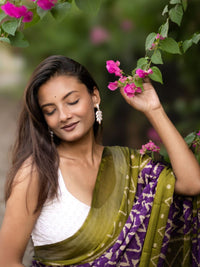 KALINI Geometric Printed Poly Georgette Saree