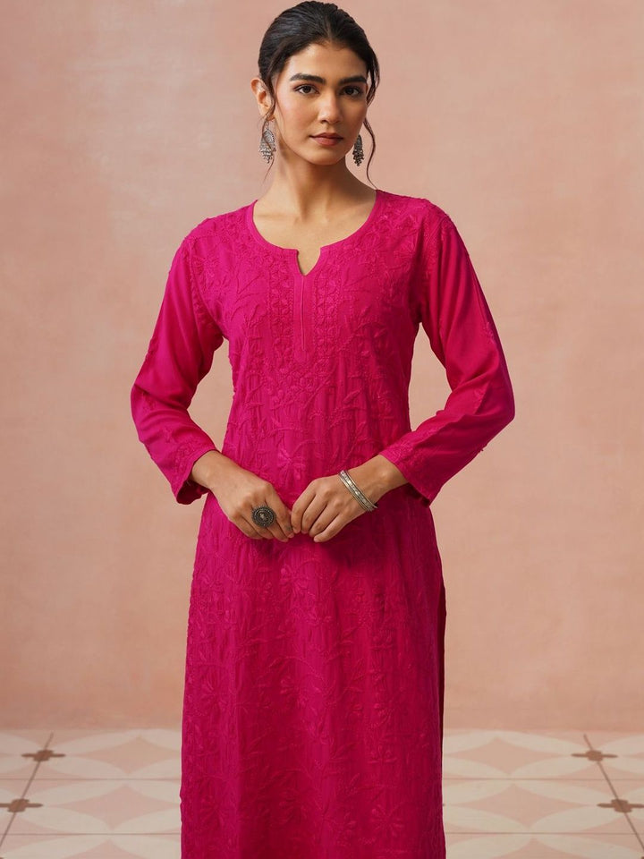 Rumah Chikankari Kurta Chikankari Biasa Wanita dengan Seluar