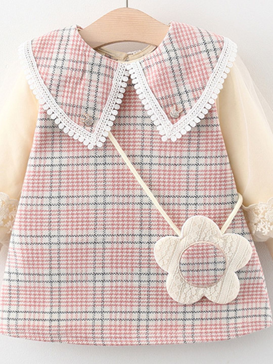 YK Checked Fit & Flare Dress