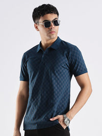 Baju-T Kapas Kolar Polo ADRO Berpetak