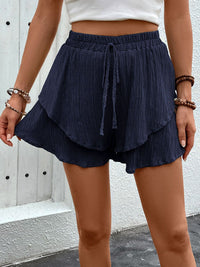 DressBerry Women Textured Layered Shorts