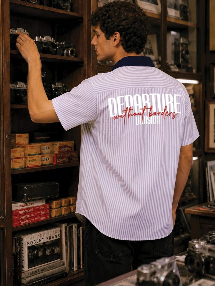 Baju Kasual Berjalur Santai ADRO Lelaki