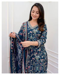 KALINI Women Floral Printed Tiered Kurta with Salwar & With Dupatta