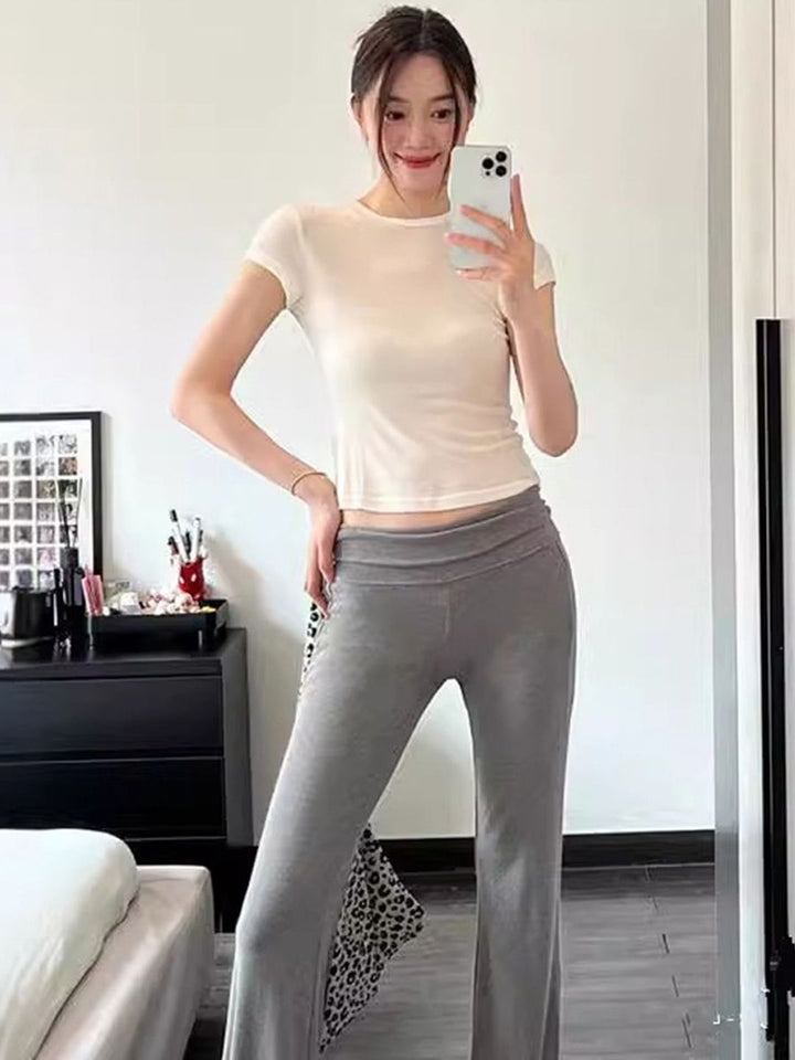DressBerry Women Mid-Rise Flared Track Pants