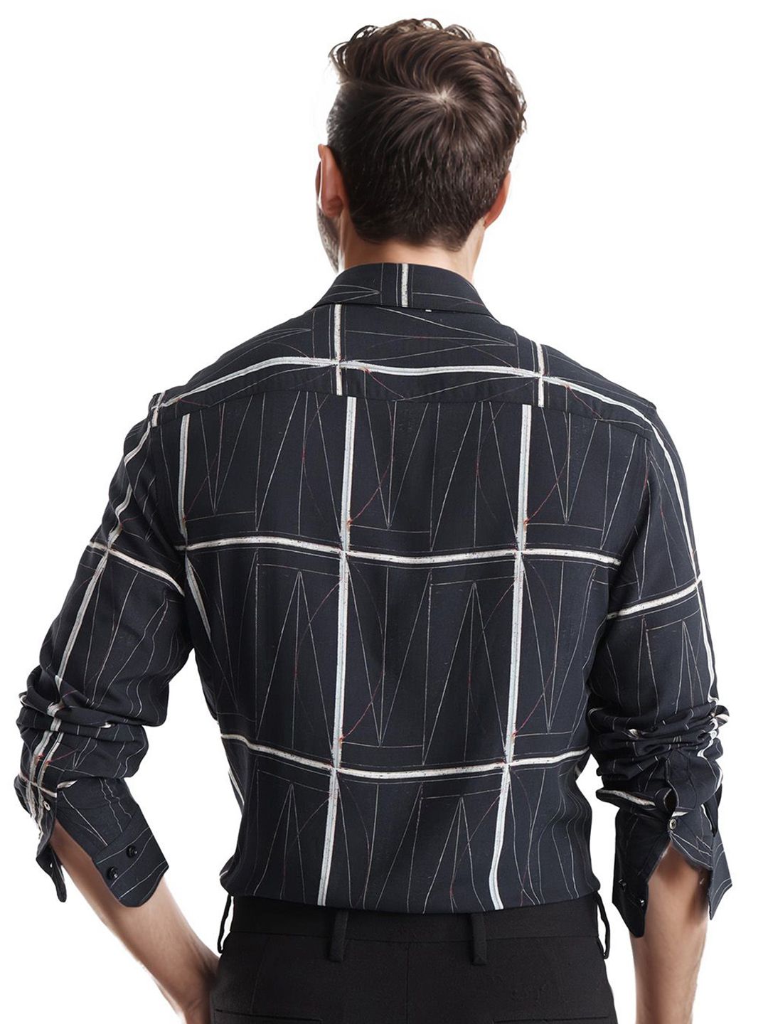 RARE RABBIT Men Comfort Spread Collar Checked Casual Shirt