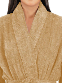 BOMBAY DYEING Beige Pure Cotton Bath Robe With Waist belt