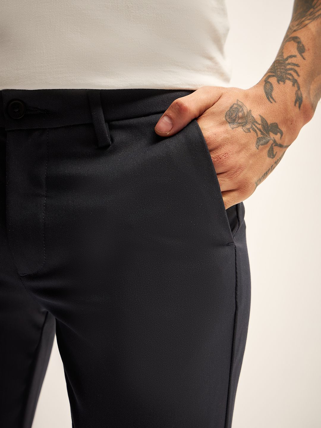 THE BEAR HOUSE Men Slim Fit Chinos Trousers